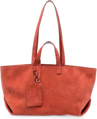 A.P.C. A.p.c., Tassen, Dames, Oranje, ONE Size, Leer, Le Drummer Tote