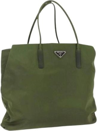 Prada Pre-owned Tote Bags, female, Green, Size: ONE SIZE Pre-owned Vintage Tote Bag