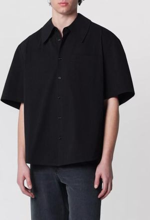 S&eacute;fr short sleeve shirt spread collar pocket