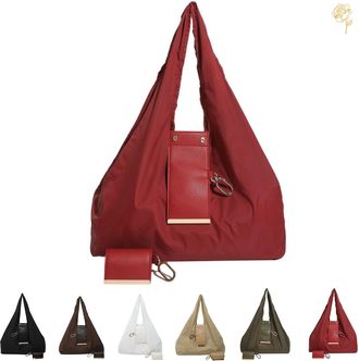 Generic The Compact, Multi-Functional Key Tote That Fits in Your Pocket, Compact Pocket-Fit Tote Bag, Large Capacity Shopping Bag (Burgundy)