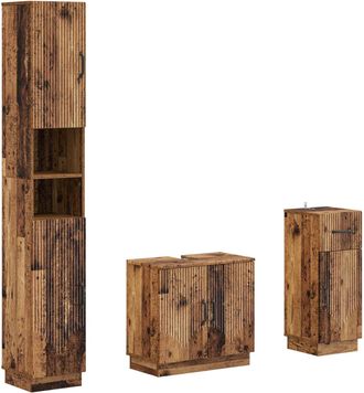vidaXL Juego De Armarios De Ba&ntilde;o De 3 Piezas Hoorn Vidaxl
