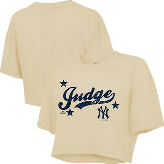 Majestic Threads Womens Majestic Threads Aaron Judge Cream New York Yankees Boxy Crop Top at Nordstrom, Size Xx-Large