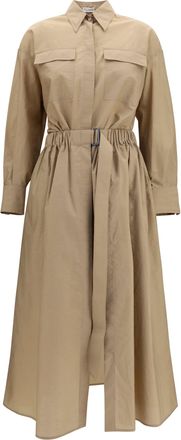 Brunello Cucinelli Womens Shirt And Skirt Dress Bleeker Beige Cotton