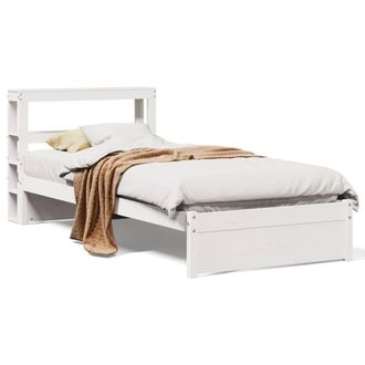 Berkfield Home Bed Frame with Headboard without Mattress White 75x190 cm Small Single