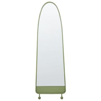 Beliani Beliani - Espejo De Pared Moderno Ovalado Marco Metal Hierro Decoraci&oacute;n Sala De Estar 45 X 146 Cm Verde Parnay
