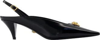 Versace Pumps, female, Black, Size: 6 US La Medusa Slingback Pumps 55 mm