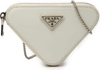 Prada Pre-owned Prada Mini Brushed Leather Triangle Chain Pouch 8SQ68B6P8N3FAI54