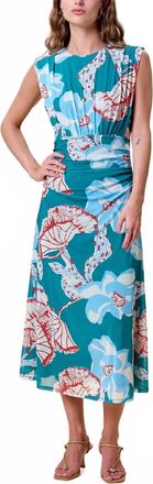 Cleobella Joelle Vibrant Floral Midi Dress In La Rouge North Sea Print