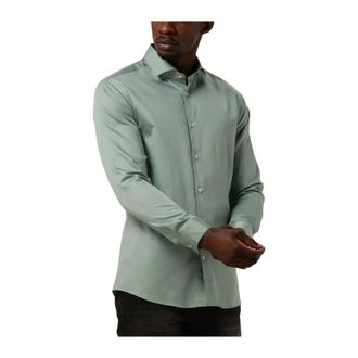 Genti Heren, Overhemden, Groen, Maat: XS Katoen
