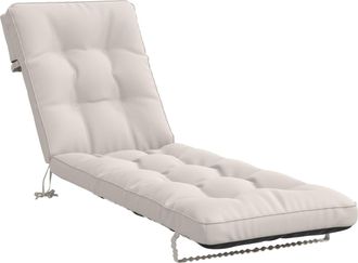 vidaXL Coj&iacute;n De Tumbona Vianen 100% Poli&eacute;ster Blanco 200 X 50 X 8 Cm Vidaxl