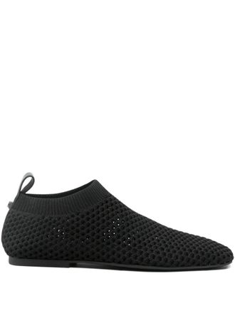 Ash Baby square-toe ballet flats - women - Fabric/Fabric/Calf Leather/Rubber - 36 - Black