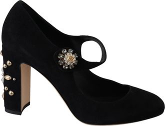 Dolce & Gabbana Black Suede Leather High Heel Womens Pumps