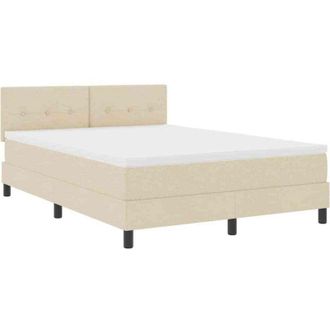 vidaXL Vidaxl Cama Box Spring Con Colch&oacute;n Beige 140x200 Cm Tela