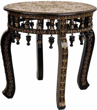 Wanderlust Deco Mesa de madera pintado artesanal 45x45x45h cm