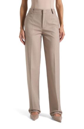 Mani&egrave;re De Voir Nina Cigarette Fit Tailored Trousers in Mushroom at Nordstrom, Size 8