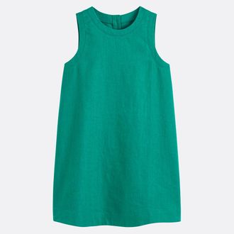 La Redoute Collections Korte uitlopende jurk in linnen, zonder mouwen