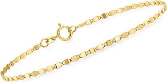 RS Pure by Ross-Simons Italian 2mm 10kt Yellow Gold Mirror-Link Bracelet