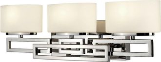 Loops 3 Bulb Wall Light 1920s Style Opaque Shades Polished Chrome LED G9 3.5W