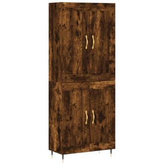 vidaXL Highboard Smoked Oak 69.5x34x180 cm Engineered Wood Vidaxl