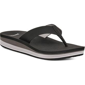 Sanuk Highland Flip Flop in Black/grey at Nordstrom, Size 11