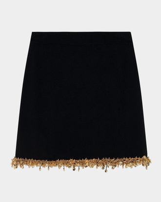 SIMKHAI Wendy Beaded A-Line Mini Skirt