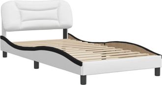 vidaXL Vidaxl - Estructura De Cama Con Cabecero Cuero Sint&eacute;tico Blanco Y Negro