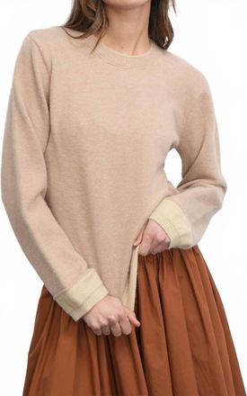 Greylin Dessi Cozy Pull Over Two Toned Sweater In Bisque