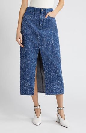 Rag & Bone Clara Vented Denim Maxi Skirt in Midtweed at Nordstrom, Size 28