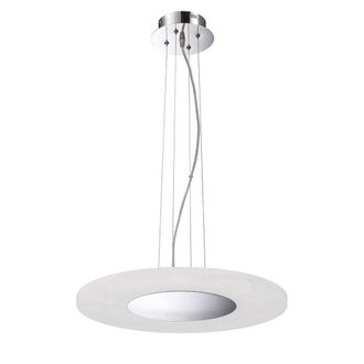 Netlighting Notte Pendant 28W LED Round 3000K 1800lm Chrome Frosted Acrylic in Grey