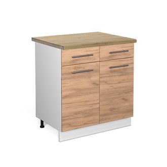 Vicco Mueble Bajo De Cocina Fame-line, Roble Dorado, 80 Cm, Et Roble