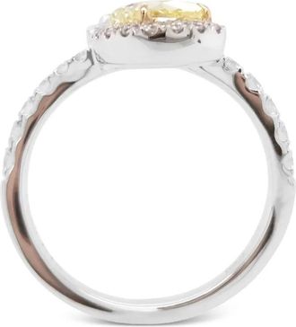 HYT Jewelry Anello a goccia in oro bianco 18 carati con diamanti - Argento