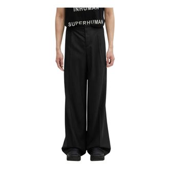 032c Broeken, Heren, Zwart, M, Wol, Wide Leg Suit Broeken