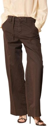 Mason's Relaxed Fit Katoen-Linnen Chino Broek - Dames - Wijde Broeken - Bruin - S - Katoen - Broeken