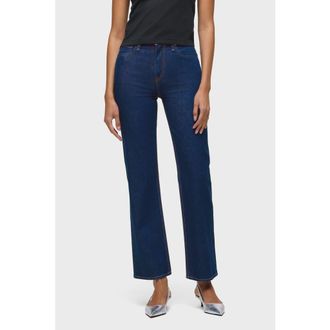 Hudson Remi High-Rise Straight in Rinse at Nordstrom, Size 33