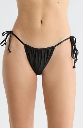 Good American Ruched String Bikini Bottoms in Black at Nordstrom Rack, Size X-Small