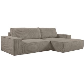 Vente-Unique Vente-unique - Divano letto angolo a destra in Velluto a coste Tortora - amelia