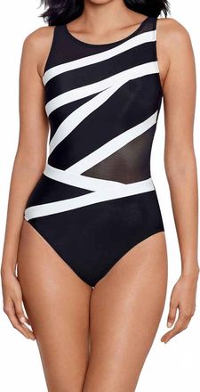 Miraclesuit Somer Pointe Spectra One-Piece Swimsuit In Black/white
