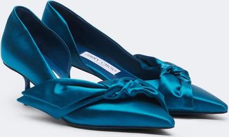 Jimmy Choo London Issy bow-detail satin pumps