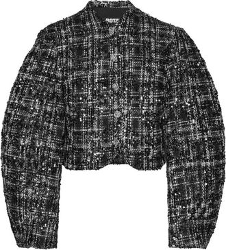 Rotate Boucle Sequin Cropped Jacket, Brand Size 34 ( US Size 0 )