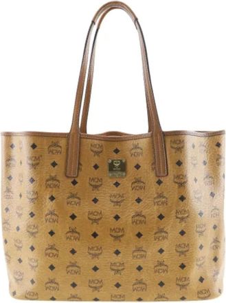 MCM Pre-owned Visetos PVC Gecoat Canvas Tote Bag - Heren - Vintage Shopper - Bruin - ONE Size - Vintage