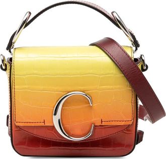 Chlo&eacute; Pre-owned Chloe Mini Ombre Croc Embossed Leather C Satchel Ladies DHCSJ3ZLY18TUYXB