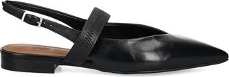 Billi Bi slingback pointed-toe sandals - women - Leather/Leather/Fabric - 36 - Black