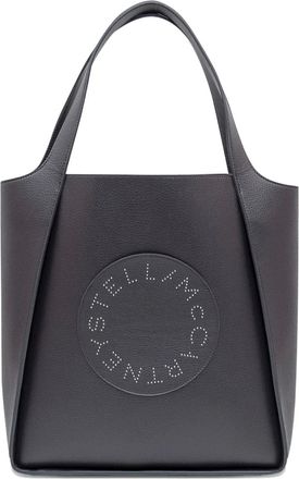 Stella McCartney Borsa tote con placca logo - Nero