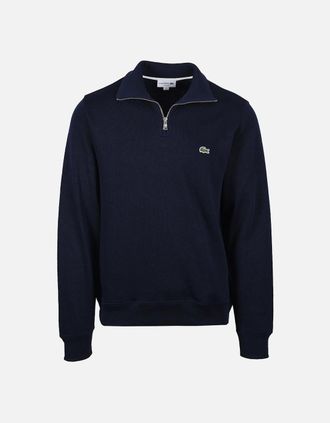 Lacoste Mens Lacoste Half Zip Sweatshirt Navy Blue - Size: 40