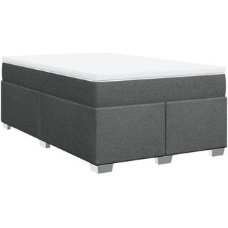 vidaXL Cama Box Spring Con Colch&oacute;n Tela Gris Oscuro 120x200 Cm Vidaxl