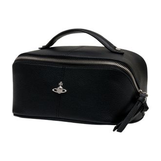 Vivienne Westwood Womens Pebbled Leather Clutch Black