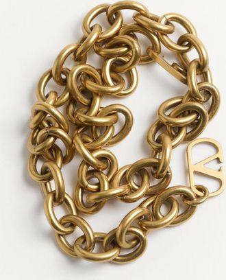 Valentino Garavani Cintura A Catena Vlogo Signature Donna ANTIQUE GOLD L