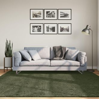 vidaXL Alfombra Pelo Corto Suave Lavable Huarte Verde Bosque 200x200cm Vidaxl