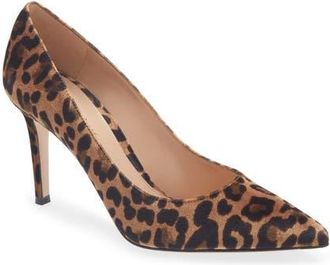 Gianvito Rossi Leopard Print Velvet Pump at Nordstrom, Size 37.5