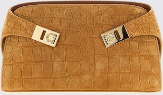Ferragamo Borsa Hug in camoscio stampa cocco